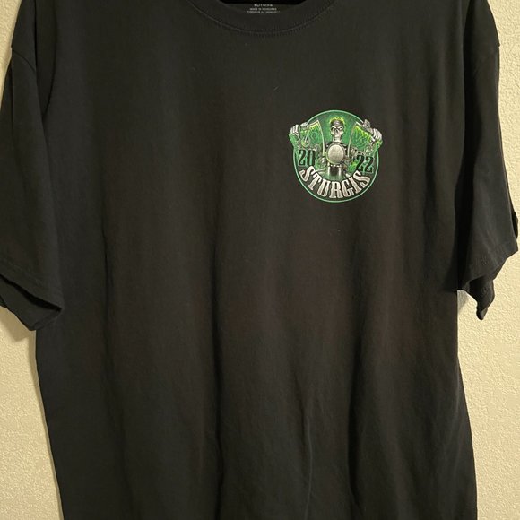 Sturgis 2022 Rally T-Shirt (Green Logo) - Picture 2 of 2